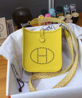 에르메스 미니 에블린16 옐로우 은장 끌레망스 가죽